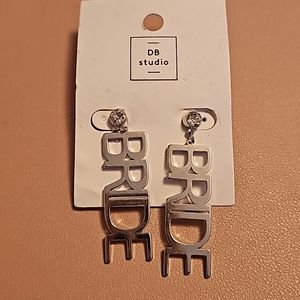 Db Studio David's Bridal BRIDE crystal earrings in silver